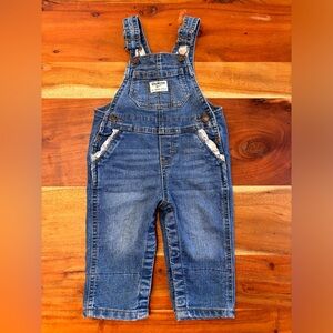 ‼️ SOLD ‼️ Oshkosh denim overalls with floral trim
